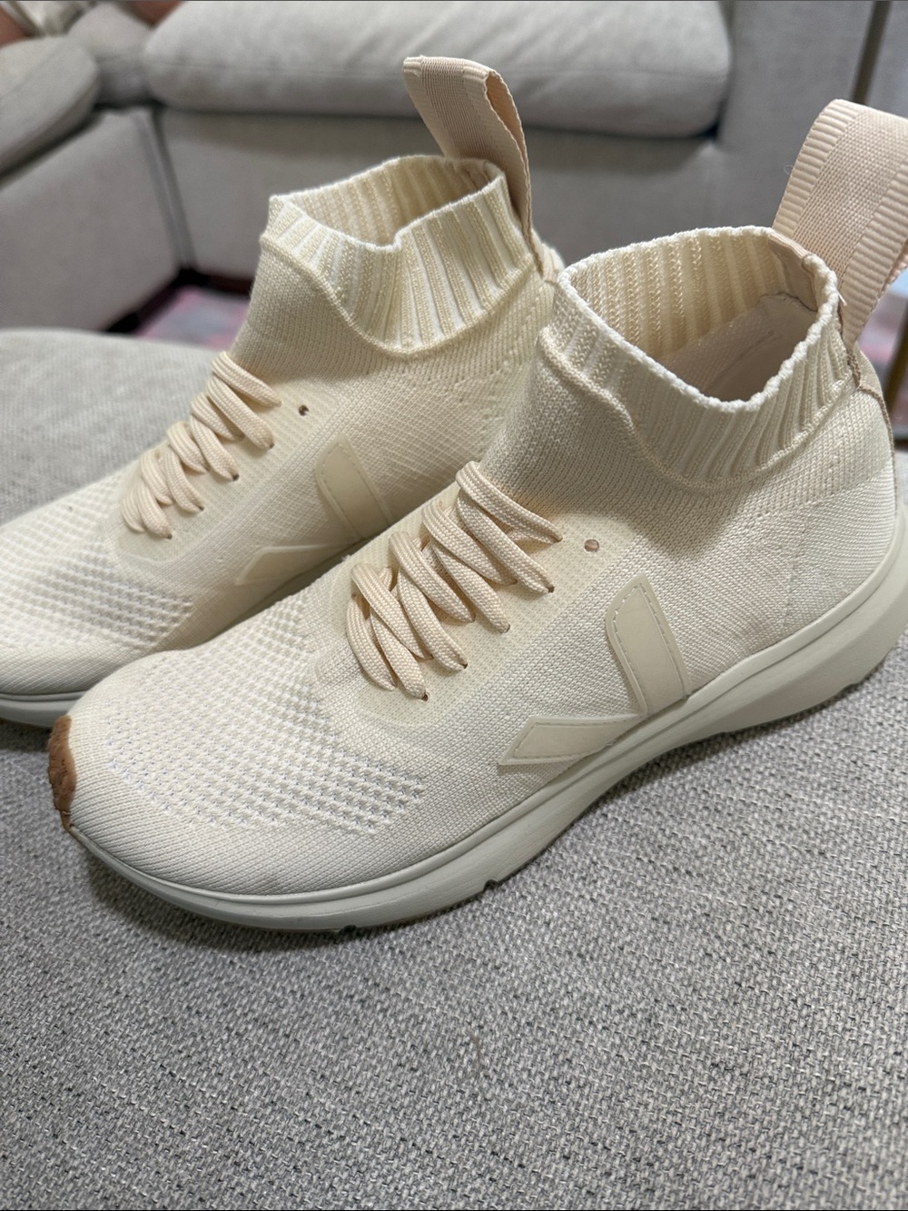 Veja x Rick Owens Women’s Cream Knit Sock Sneaker- NEVER WORN